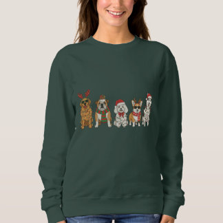 Sweatshirt Golden Retriever Bulldog Corgi Husky à Noël