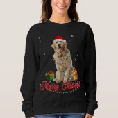 Sweatshirt Golden Retriever Chien Noël Tee Père Noël Noël (Devant)