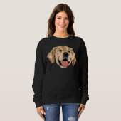 Sweatshirt Golden Retriever Chien tête Graphisme Esprit anima (Devant entier)