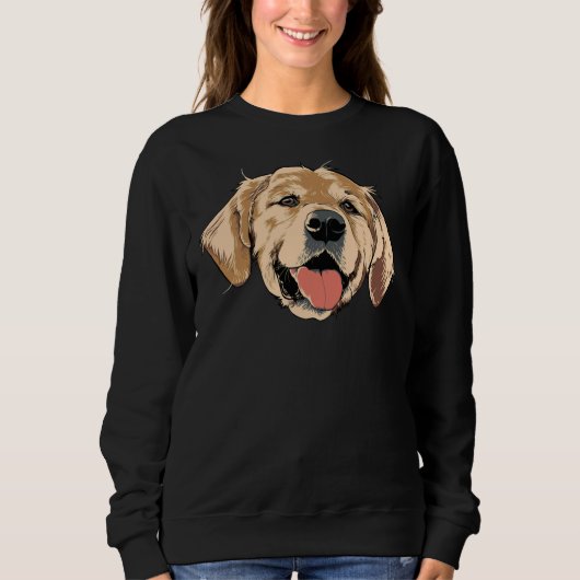 Sweatshirt Golden Retriever Chien tête Graphisme Esprit anima (Devant)