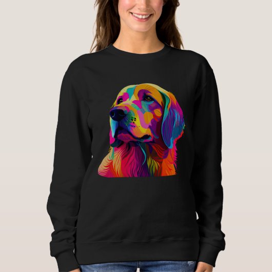 Sweatshirt Golden Retriever  Colorful Pop Golden Retriever (Devant)