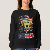 Sweatshirt Golden Retriever Dog Us Drapeau Casquette feux d'a (Devant)
