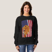 Sweatshirt Golden Retriever Dog US Flag Happy July 4th Americ (Devant entier)