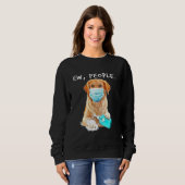 Sweatshirt Golden Retriever Ew Personnes Chien Portant Un Mas (Devant entier)