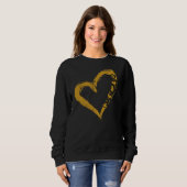 Sweatshirt Golden Retriever Gold Chien forme de coeur (Devant entier)