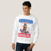 Sweatshirt Golden Retriever Happy 4 juillet l'indépendance de (Devant entier)
