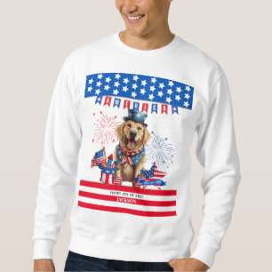 Sweatshirt Golden Retriever Happy 4 juillet l'indépendance de
