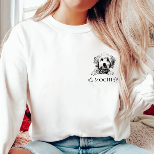 Sweatshirt Goldendoodle Chien Dessin Personnalisé À La Main
