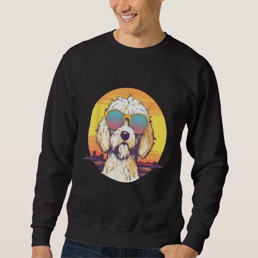 Sweatshirt Goldendoodle Cute Colorful Golden Doodle Sunglasse (Devant)