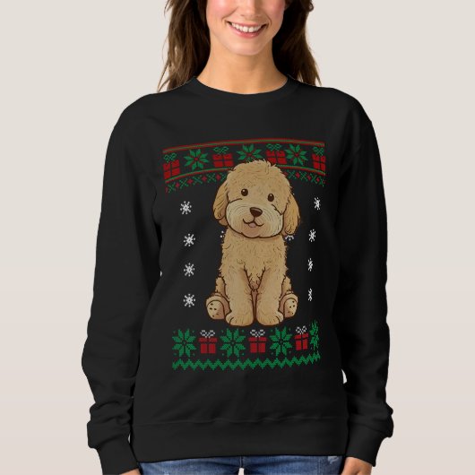 Sweatshirt Goldendoodle Dog Ugly Sweater Christmas Puppy Dog  (Devant)