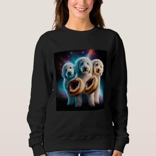 Sweatshirt Goldendoodle In Space With Donuts Cute Doodle Boys (Devant)