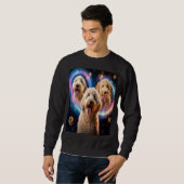 Sweatshirt Goldendoodle In Space With Donuts Cute Doodle Boys (Devant entier)