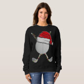 Sweatshirt Golf Balle Noël Santa Chapeau Funny Noël Golfer Pa (Devant entier)