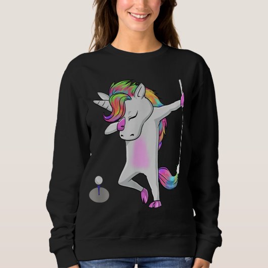 Sweatshirt Golf Dabbing Unicorn Funny Dab Dance Funny Cadeau (Devant)