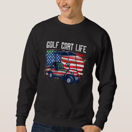 Sweatshirt Golf Panier Life Us Drapeau Indépendance de golf 4 (Devant)