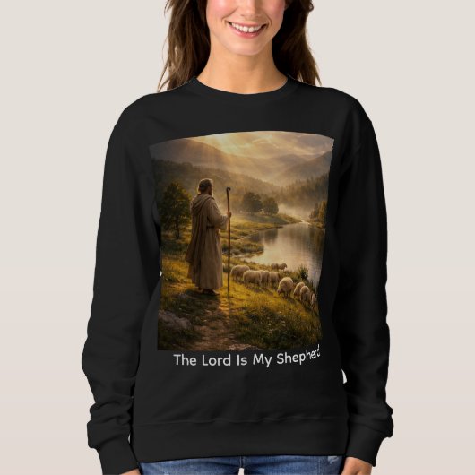 Sweatshirt Good Shepherd Sunset Landscape Art (Devant)