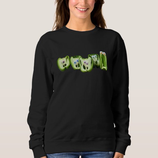 Sweatshirt Googly Oye Peppers Vegetarian Garden Food (Devant)
