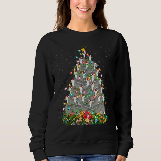 Sweatshirt Goose Bird  Xmas Lights Santa Goose Christmas Tree (Devant)