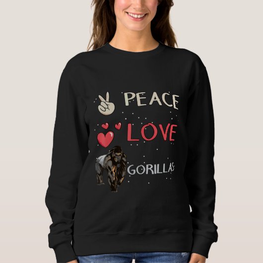 Sweatshirt Gorilla Apes Paix Amour Gorillas (Devant)
