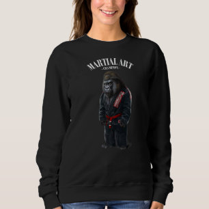 Sweatshirt Gorilla Judo Karate Master En Judogi Noir 1