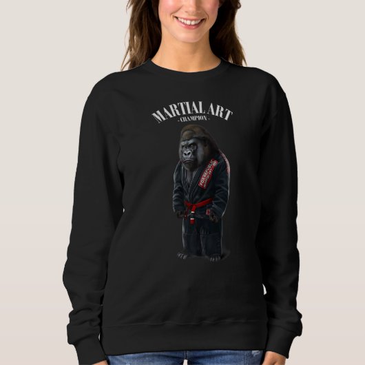 Sweatshirt Gorilla Judo Karate Master En Judogi Noir 1 (Devant)