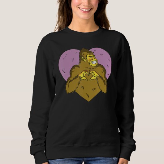 Sweatshirt gorilla with heart graphic for men women children (Devant)
