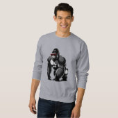 Sweatshirt Gorille avec Lunettes de Soleil en Forme de Cœur (Devant entier)