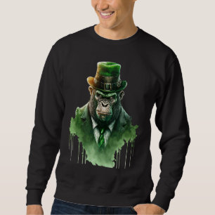 Sweatshirt Gorille de la Saint-Patrick Gorille Vintage Amour