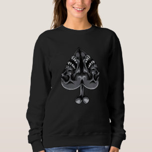 Sweatshirt Goth Décès Crâne Ace De Pique