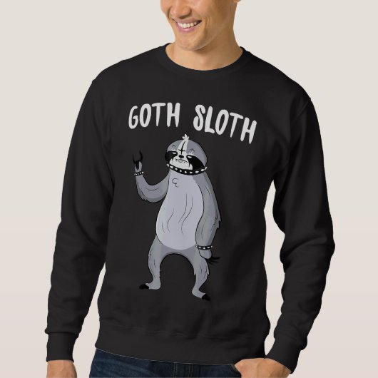 Sweatshirt Goth Sloth Funny Black Metal Gothique (Devant)
