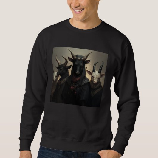 Sweatshirt Gothic Farm Animals in Goth Black Cloaks (Devant)
