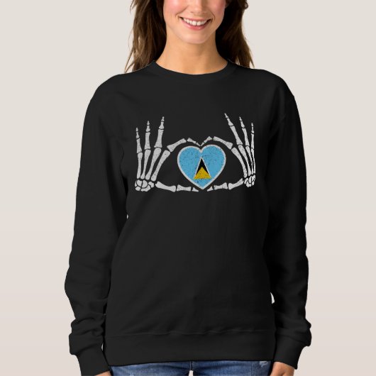 Sweatshirt Gothic Goth Skeleton Saint Lucia Lucian Halloween  (Devant)