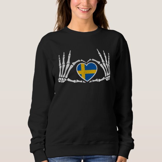 Sweatshirt Gothic Goth Skeleton Sweden Swedish Halloween Cost (Devant)