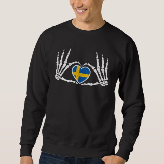 Sweatshirt Gothic Goth Skeleton Sweden Swedish Halloween Cost (Devant)