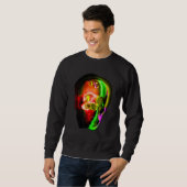 Sweatshirt Gothic Skull Skeleton Abstract Art (Devant entier)