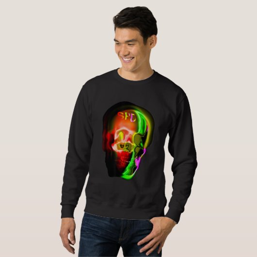 Sweatshirt Gothic Skull Skeleton Abstract Art (Devant entier)