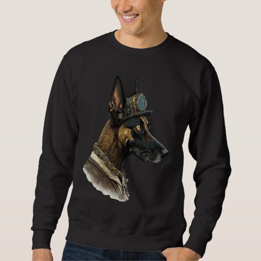 Sweatshirt Gothic Steampunk Belgian Malinois (Devant)