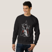 Sweatshirt Gothique Deer Skull Moon Phase Sorcière Occulte (Devant entier)