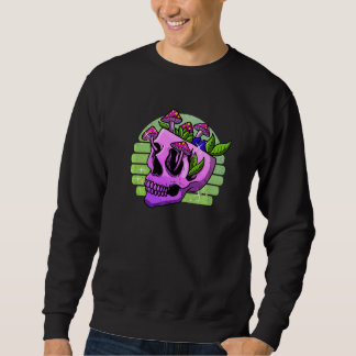Sweatshirt Gothique Gothique Style Crâne Champignons Feuille 