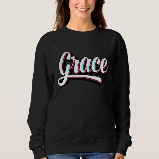 Sweatshirt Grace Christian Letter  Idea (Devant)