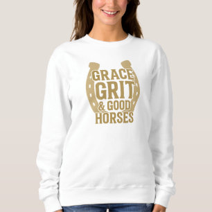 Sweatshirt Grâce, détermination et bons chevaux Femmes wester