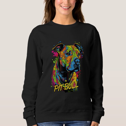 Sweatshirt Graffiti American Pit Bull Terrier Mural Street Do (Devant)