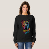 Sweatshirt Graffiti American Staffordshire Terrier Mom Staffy (Devant entier)