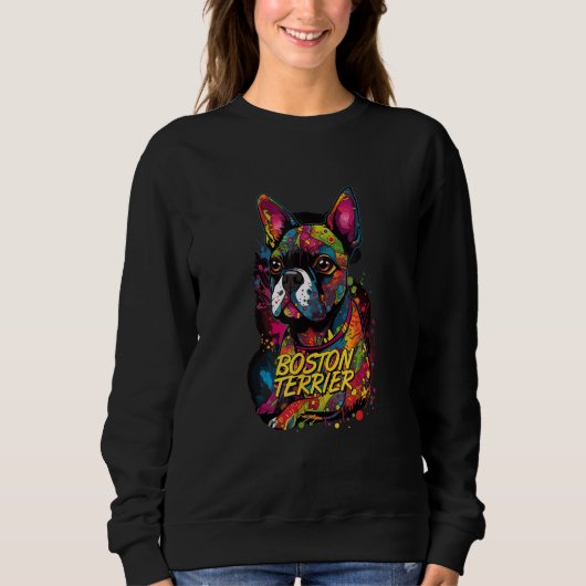 Sweatshirt Graffiti Boston Terrier Mural Street Boston Terrie (Devant)