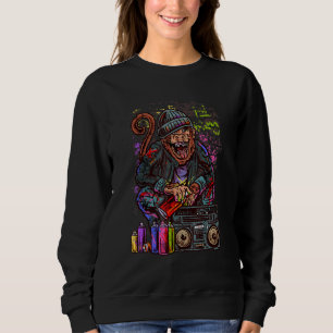 Sweatshirt Graffiti de singe avec canettes de Spray Stre de T