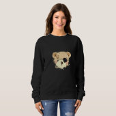 Sweatshirt Graffiti en peluche Pirate mignon avec patchs ocul (Devant entier)