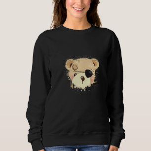 Sweatshirt Graffiti en peluche Pirate mignon avec patchs ocul