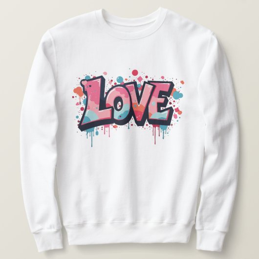 Sweatshirt Graffiti Pastel Love Bombe (Design devant)