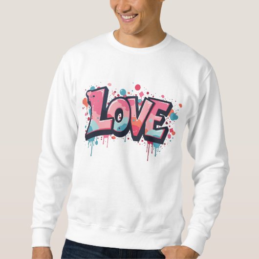 Sweatshirt Graffiti Pastel Love Bombe (Devant)