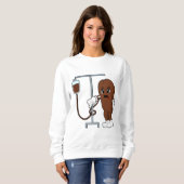 Sweatshirt Graine de café avec cafetière (Devant entier)